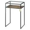Accent Plus Glass-Top Industrial Side Table