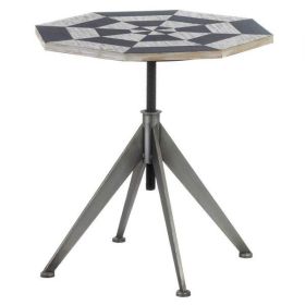 Nikki Chu Adjustable-Height Checkerboard Side Table