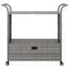 Bar Cart with Drawer Gray 39.4"x17.7"x38.2" Poly Rattan