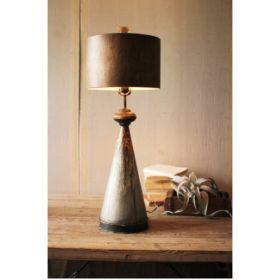 Table Lamp With Metal Base And Shade 16"D X 33"T