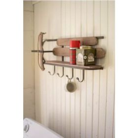 Wood And Iron Sleigh Shelf