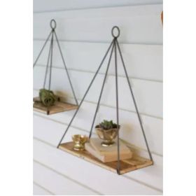 Set Of Two Triangle Shelves With Recycled Wood