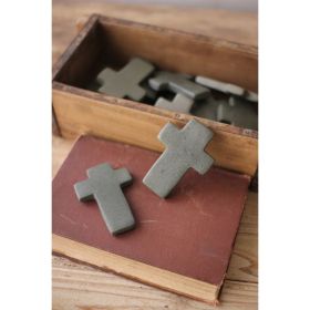 Set Of Six Hand Carved Stone Crosses