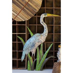 Hand-Hammered Recycled Metal Heron