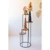 Four Tiered Wood And Metal Round Display