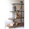 Oval Wood And Metal Four Tiered Display Shelf