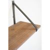Set Of Two Metal Strapped Wood Shelves