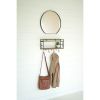 Wood And Metal Round Mirror With Shelf
