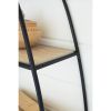 Oval Metal And Wood Wall Shelf