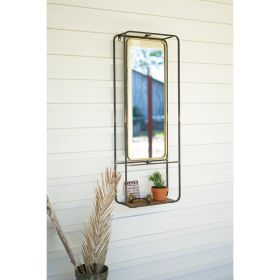Antique Brass Mirror With Shelf