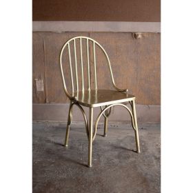 Antique Brass Finish Metal Chair