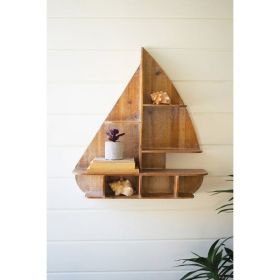 Wooden Sailboat Wall Shelf