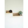 Set Of Two Wood And Metal Wall Shelves