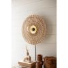 Rattan And Brass Wall Sconce Lamp