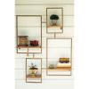 Iron And Wood Wall Unit With 4 Shelves