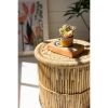 Round Bamboo Stool With Natural Rope Top