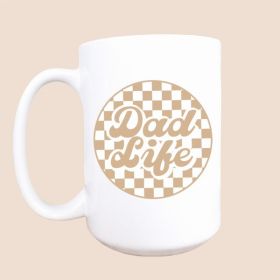 Checker dad life ceramic coffee mug