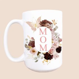 Mom floral ceramic coffee mug