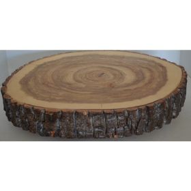 Log Slice Slab for Charcuterie board, Cake Stand, Cutting Board, Food Serving, or Center Piece, NO Legs, With Bark
