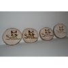 Wood Slice Magnets Set of 4 With Wood Burned Spirit of the Woods Logo