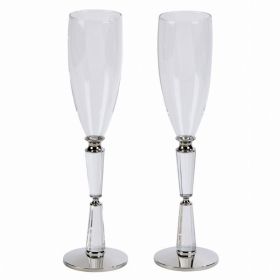 Facet Toasting Flutes, 10.25"