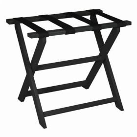 Black ECO Straight Leg Luggage Rack with 4 Fine Black Nylon Straps