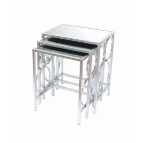 Silver 3 Piece Nesting Table Set
