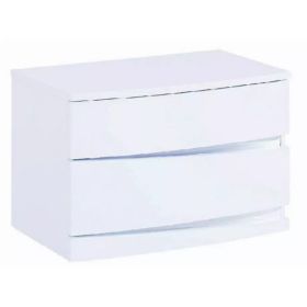 16.5" Exquisite White High Gloss Nightstand