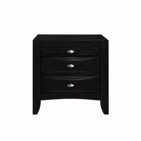 Black Nightstand with 2 Chambered Drawer