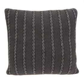 18" x 5" x 18" Transitional Charcoal Pillow Cover With Poly Insert