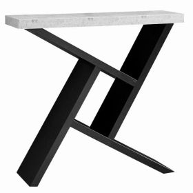 11.5" x 35.5" x 34" Black Grey Finish Hollow Core Accent Table