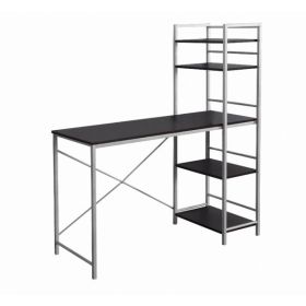 18.5" x 47.25" x 55" Cappuccino Silver Mdf Metal  Computer Desk