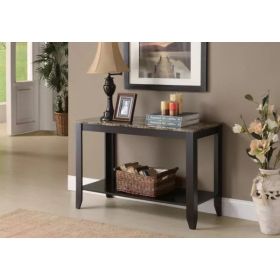 28.75" Cappuccino Particle Board Accent Table with a Marble Top