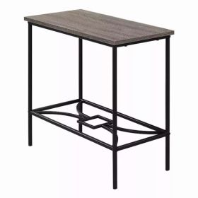 11.75" x 23.75" x 22" Dark Taupe Black Mdf Metal  Accent Table