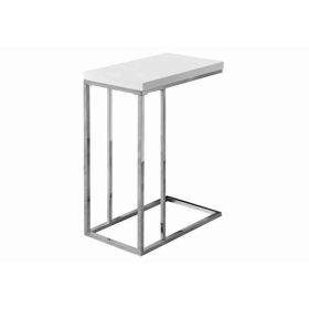 18.25" x 10.25" x 25.25" White Particle Board Metal  Accent Table