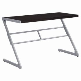 22" x 48" x 30" Cappuccino  Silver  Mdf  Metal  Computer Desk
