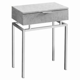 12.75" x 18.25" x 23.25" Grey Finish Metal Accent Table