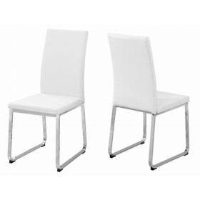 39.5" x 34" x 76" White Foam Metal Leather Look Dining Chairs 2Pieces