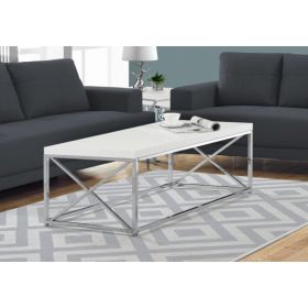 17" Particle Board and Chrome Metal Coffee Table