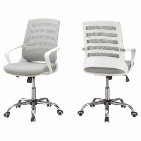 24.25" x 24" x 39" White Grey Foam Metal Nylon  Multi Position Office Chair