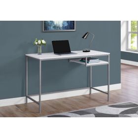 30" White MDF and White Metal Computer Desk
