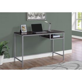 Sleek Chrome and Walnut Finish Computer Desk