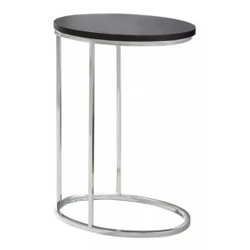 18.5" x 12" x 25" Cappuccino Particle Board Laminate Metal Accent Table
