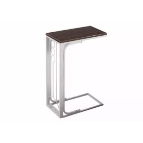 16" x 9" x 24.5" CherryWhite MDF Top and Metal Base Accent Table