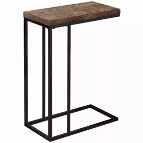 18.25" x 10.25" x 25.25" BrownBlack Particle Board Metal  Accent Table