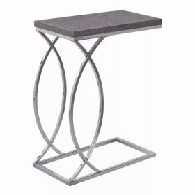 18.25" x 10.25" x 25" Grey Mdf Laminate Metal Accent Table