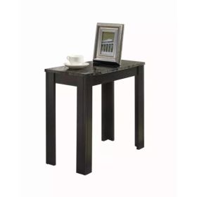 12" x 23.75" x 21.5" Black Grey Particle Board Laminate Mdf  Accent Table