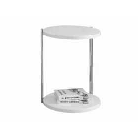 18.25" x 18.25" x 23.5" White Finish Laminate Metal Accent Table