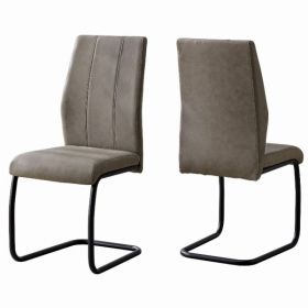 40.5" x 34.5" x 77.5" Taupe Black Foam Metal Polyester Dining Chairs 2Pieces