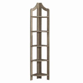 Dark Taupe Corner Accent Shelf  Bookcase